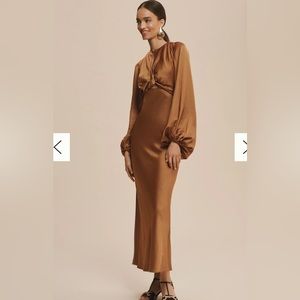 Anthropologie BHLDN Significant Other Demi Backless Long-Sleeve Column Gown